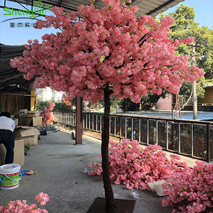 仿真粉色真木杆樱花树