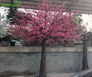 仿真玻璃钢粉色桃花树